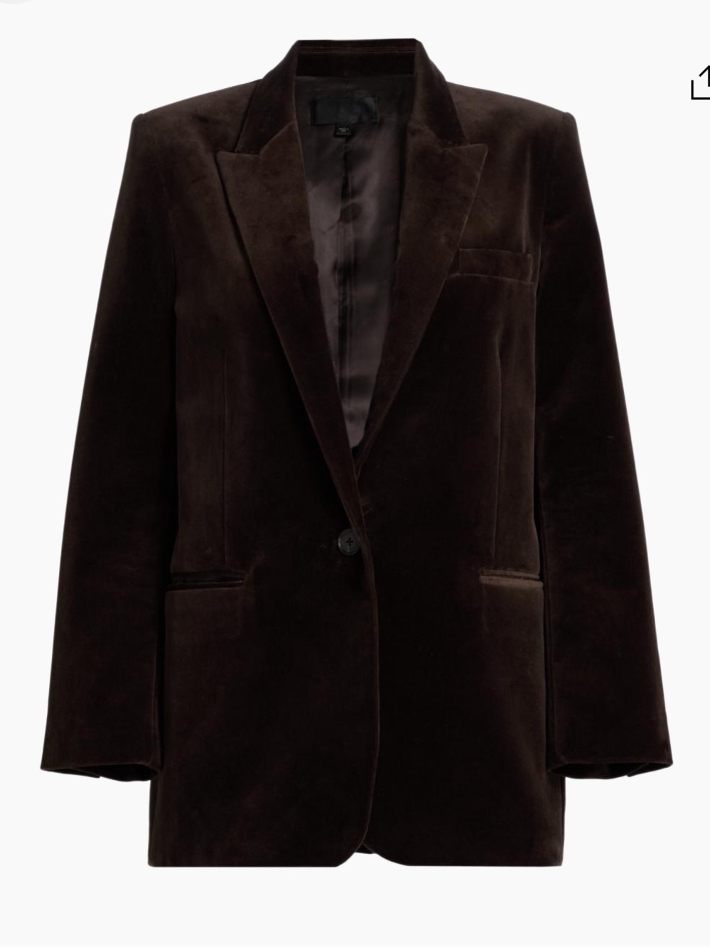 Nili Lotan Dark Brown Velvet Dianne Blazer
